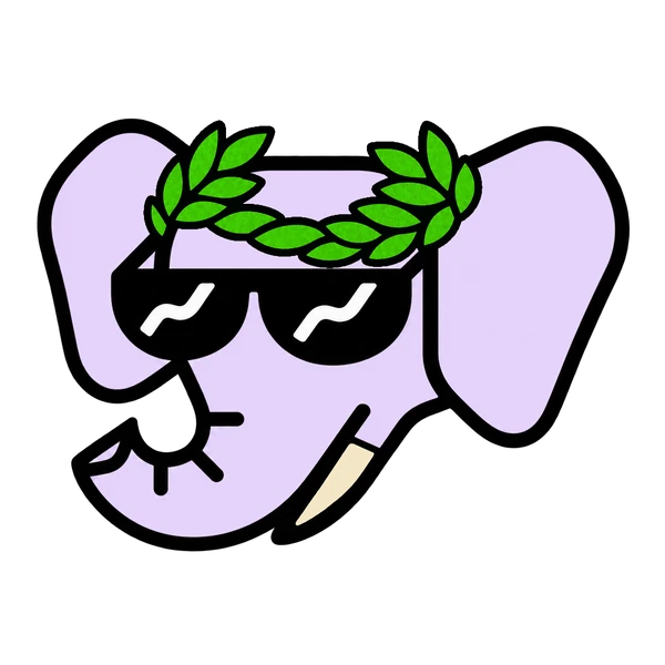 Wally #0194: Pastel Lilac, Green Laurel Wreath